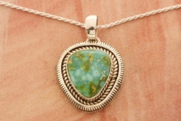 Artie Yellowhorse Genuine Sonoran Gold Turquoise Sterling Silver Pendant